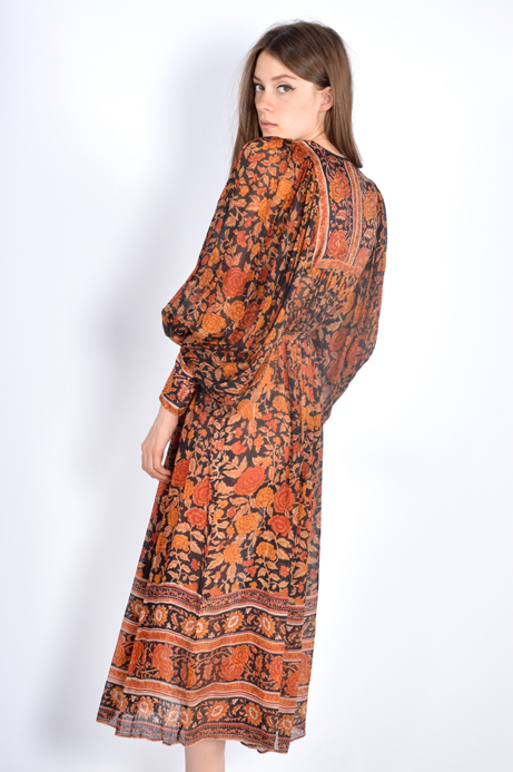 judith ann india gauze silk dress circa 1970s -PRESTINE. - THRIFTWARES