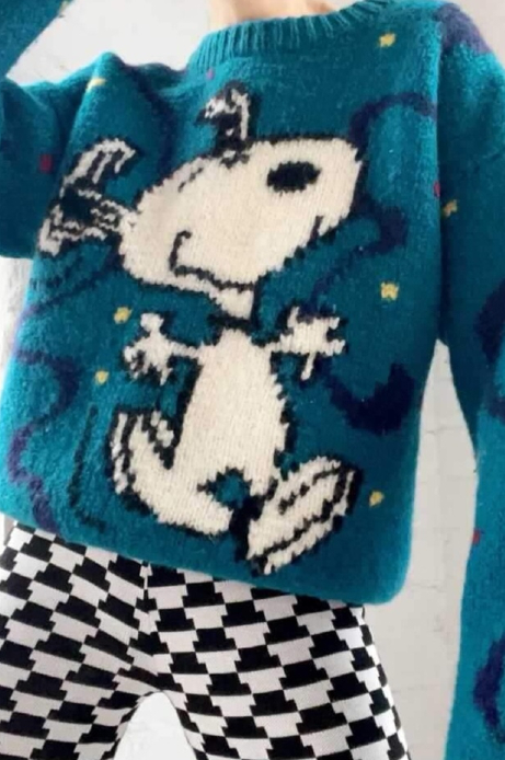 wool knit Snoopy jumper - THRIFTWARES VINTAGE