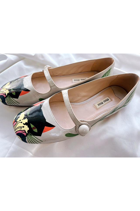 Miu Miu cat ballet flats - THRIFTWARES VINTAGE