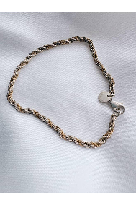 アクセサリー Tiffany Vintage Silver Rope Bracelet authentic Tiffany & Co 750 gold/925 sterling silver rope bracelet
