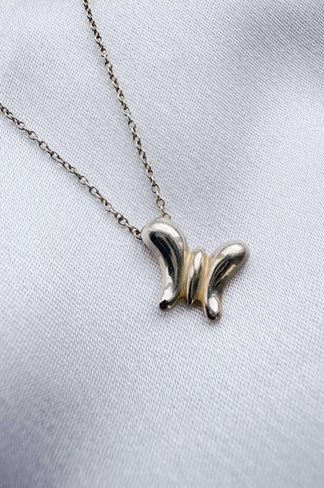 authentic Tiffany & Co sterling silver 925 butterfly necklace